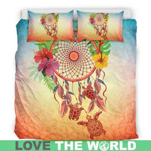 Load image into Gallery viewer, Hibiscus With Dreamcatcher Bedding Set H4 Bedding Set - Black / Queen/full Sets
